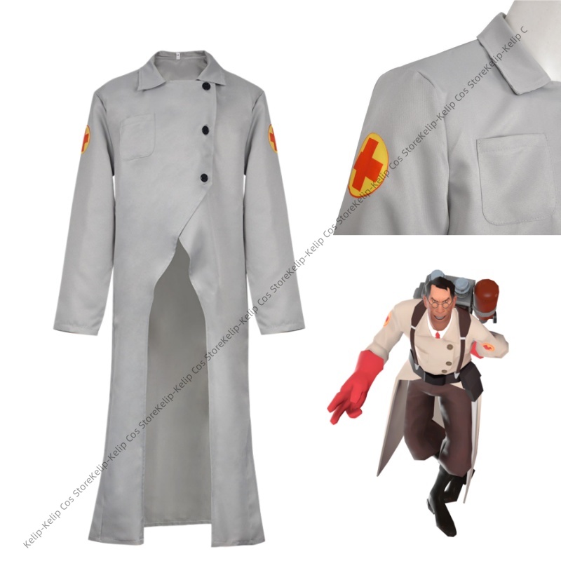 Medical Lab Games - Fantasia de Cosplay TF2 Medic: Jaleco