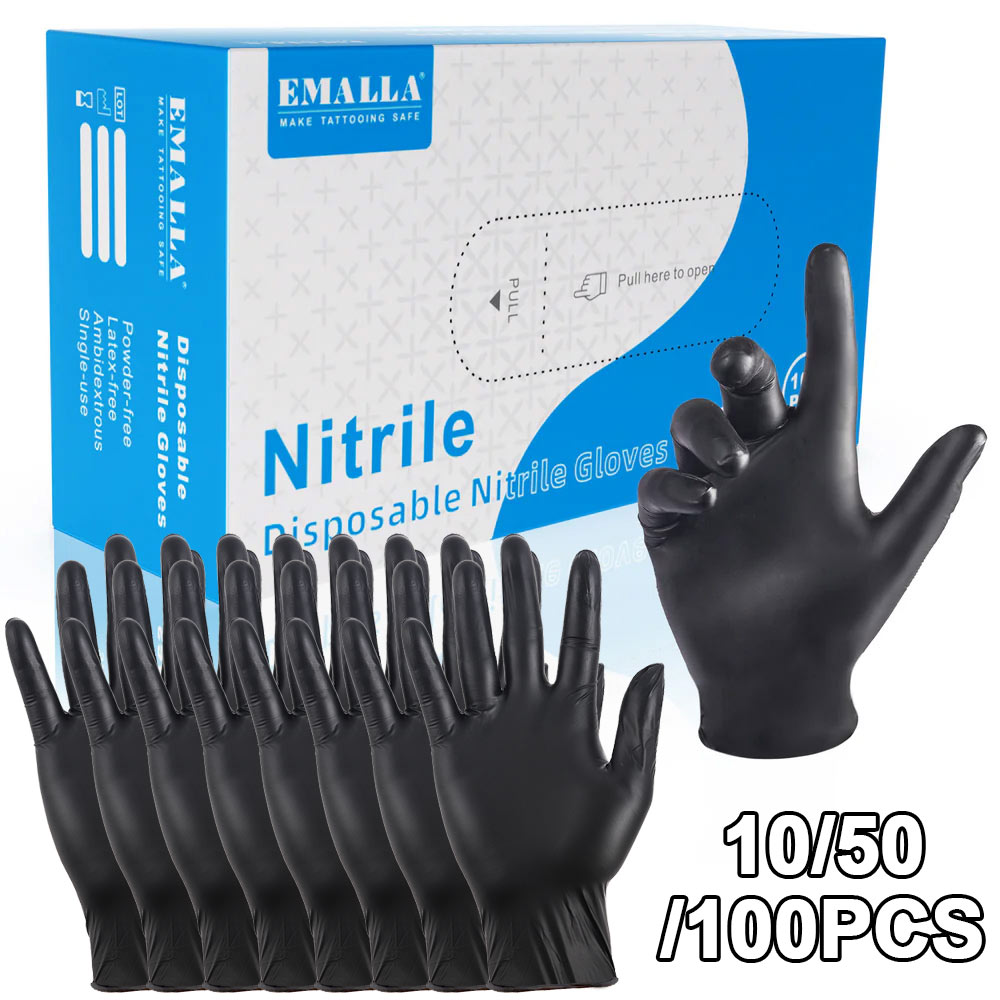 Disposable Gloves Nitrile - 100/50/10 pçs luvas descartáveis de tatuagem