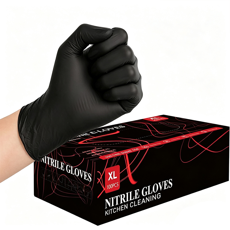 Disposable Gloves Nitrile - Luvas descartáveis ​​de nitrilo pretas, 20/60/100