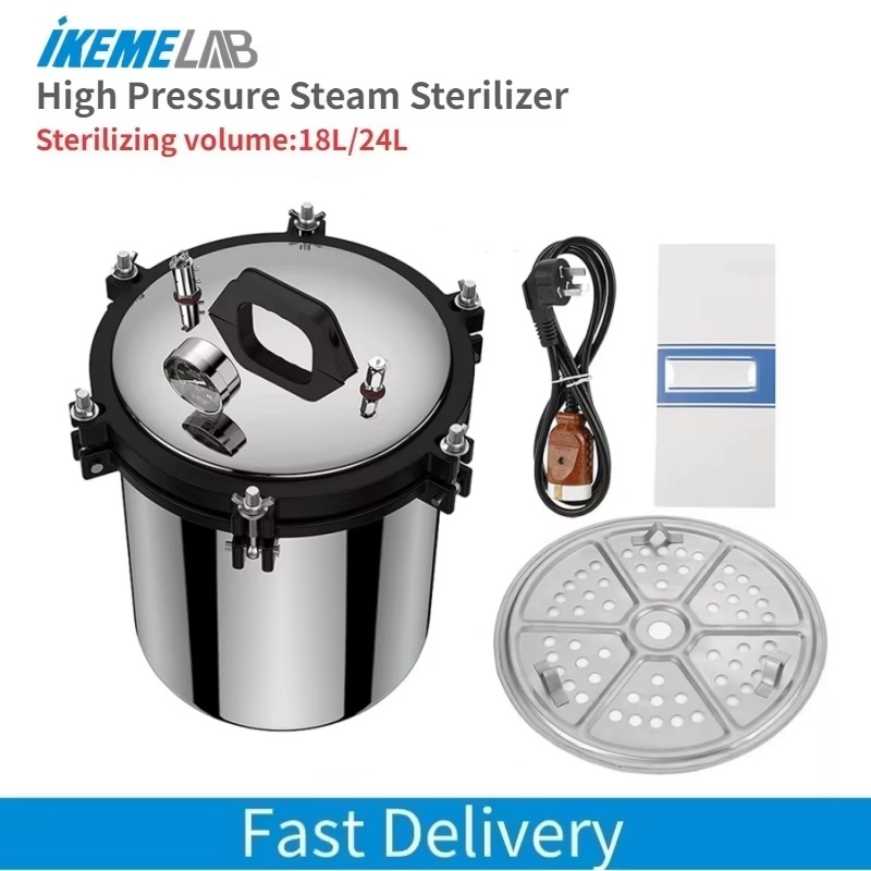 Medical Laboratories - IKEME 18/24L Máquina Autoclave Portátil Aquecimento