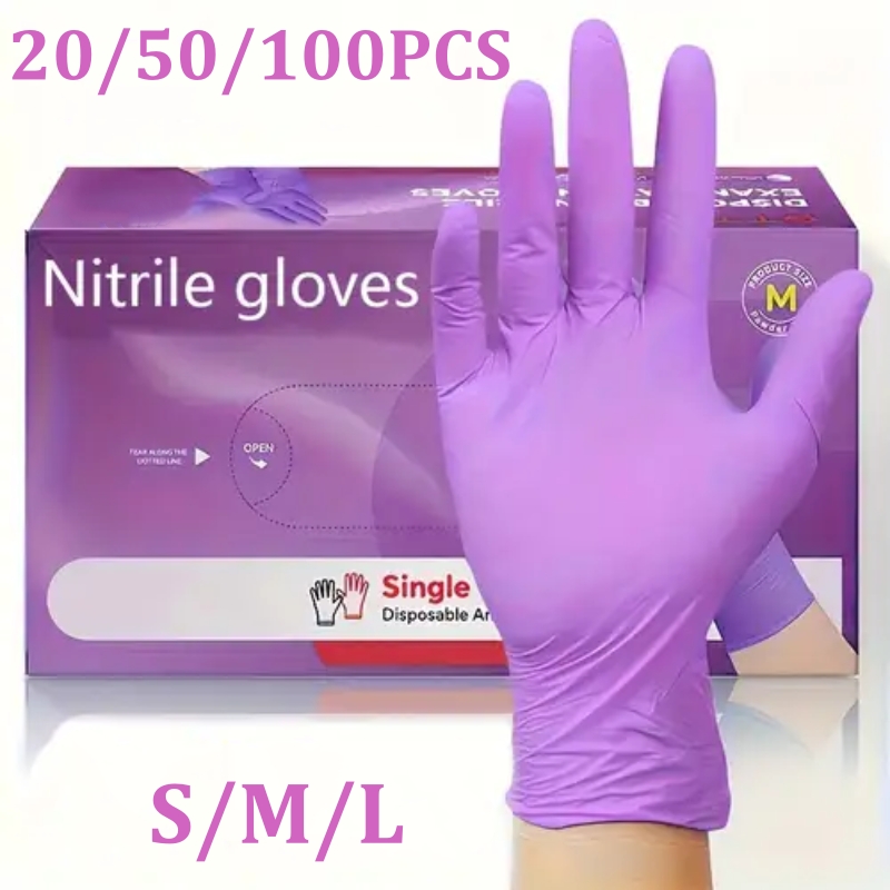 Disposable Gloves Nitrile - 50/100 pçs luvas de nitrilo violeta