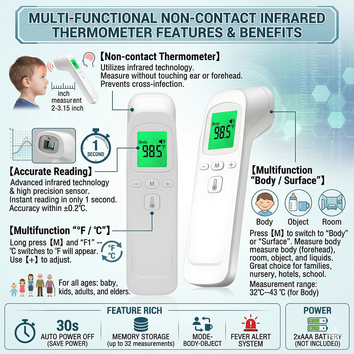 Termômetro sem contato para me - Digital Thermometer Infrared avaliação e preço