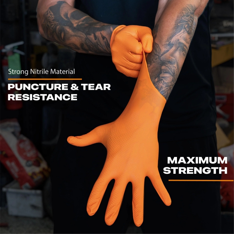 Luvas de nitrilo laranja resis - Disposable Gloves Nitrile avaliação e preço