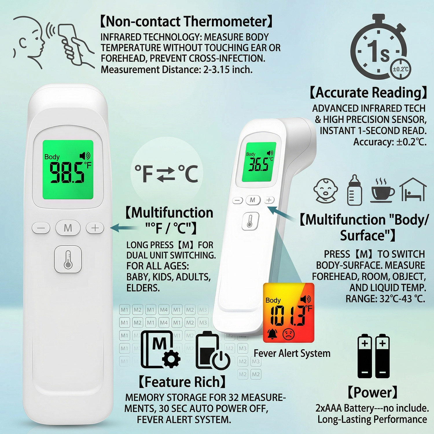Termômetro Médico Sem Contato, - Digital Thermometer Infrared avaliação e preço